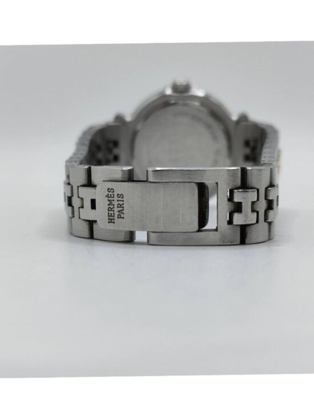 Authentic Hermès Clipper Two-Tone Gold & Silver Quartz Watch Date Women's Luxury - Picture 10 of 12